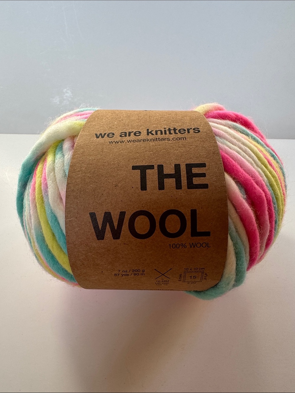 We Are Knitters The Wool in "Marshmallow Neon" Skein